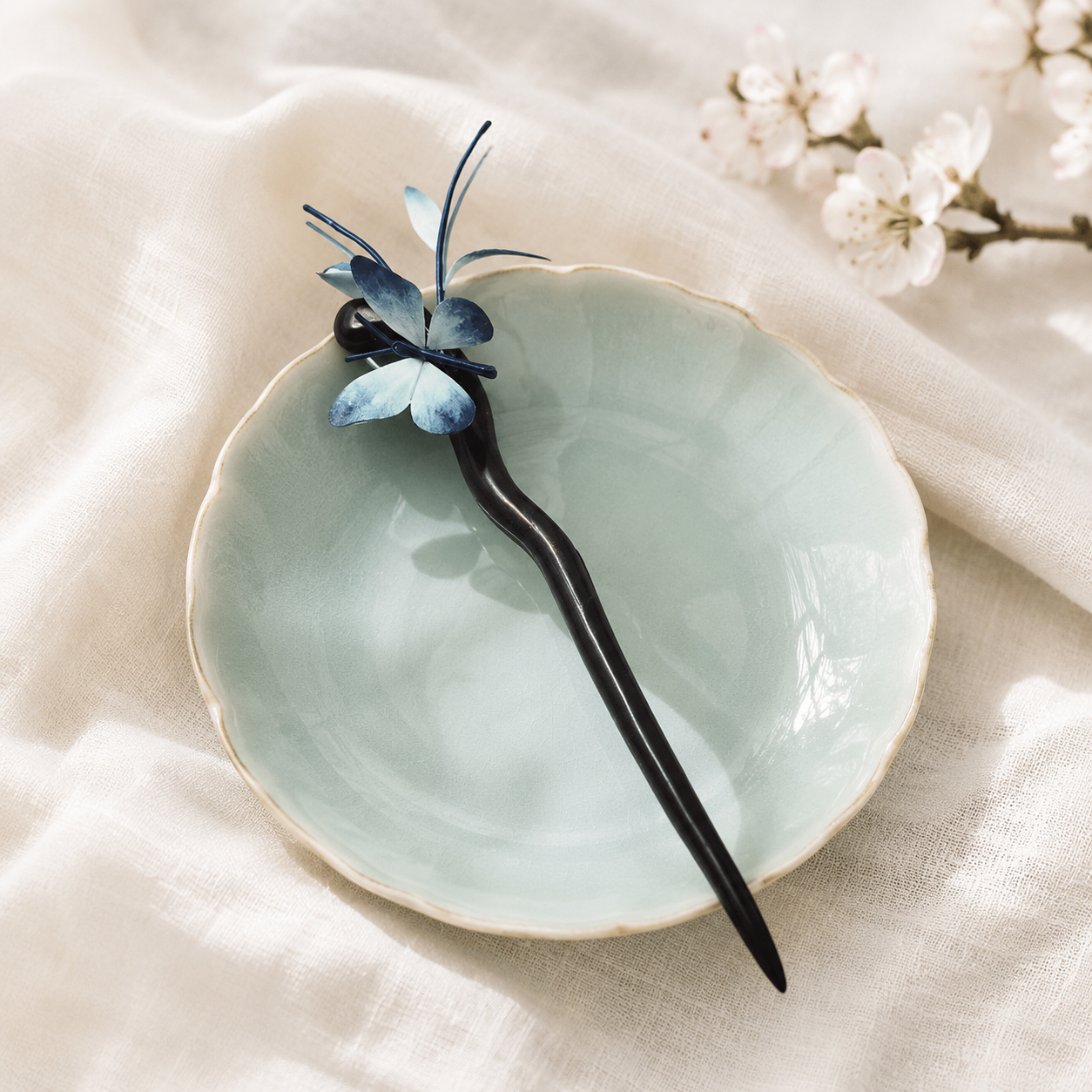 Velvet Flower Hairpin