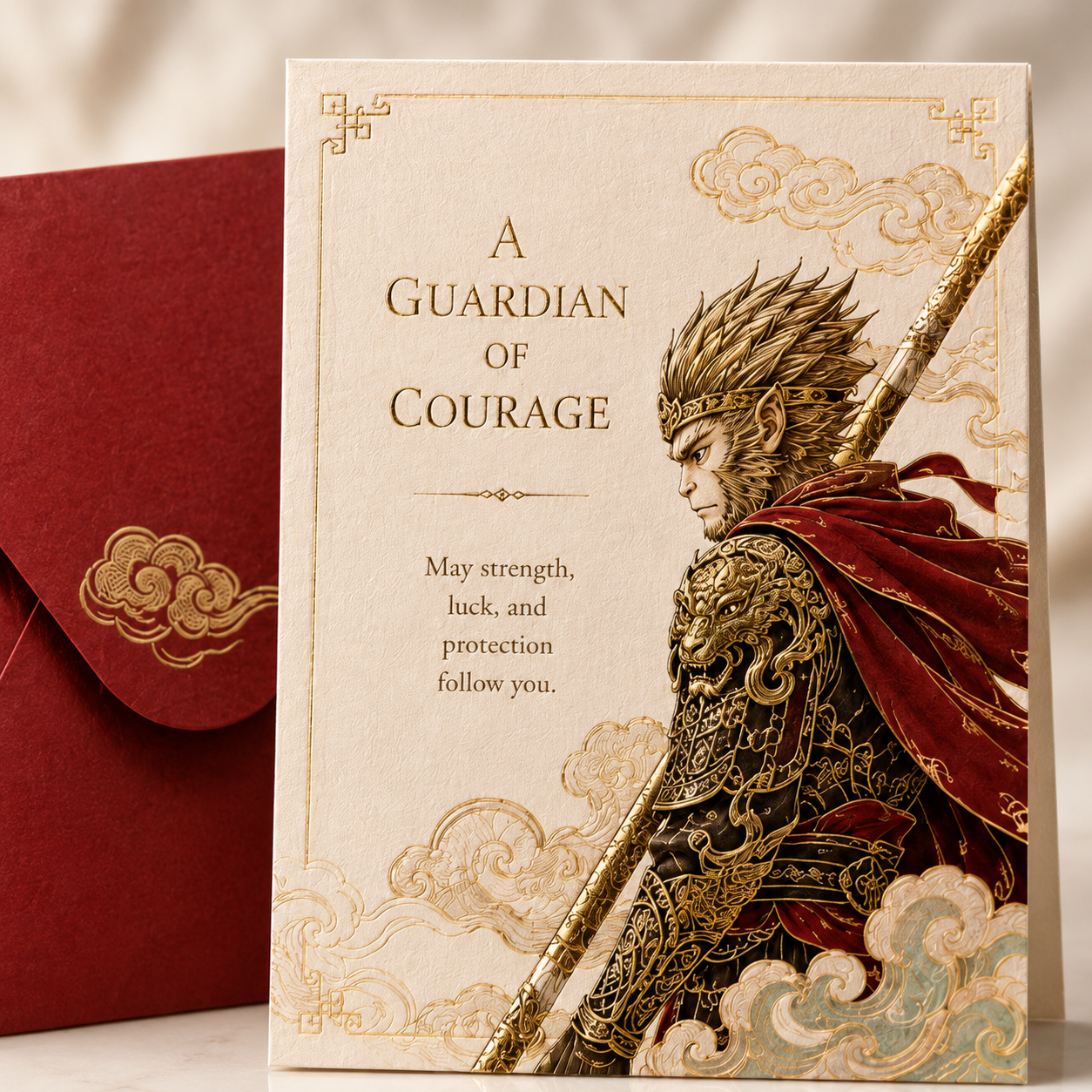 Sun Wukong Courage Guardian Greeting Card