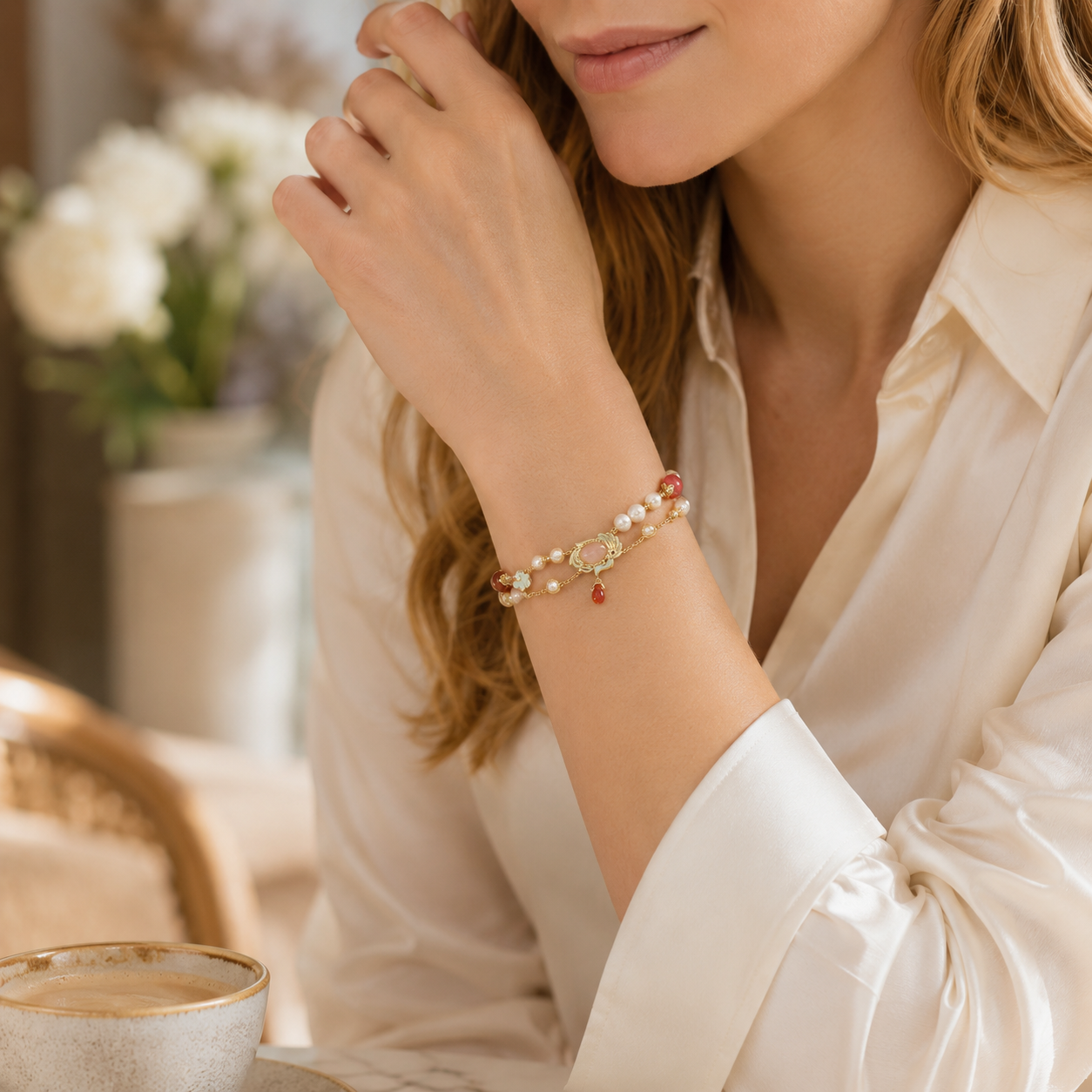 Pearl Blossom Wish Bracelet