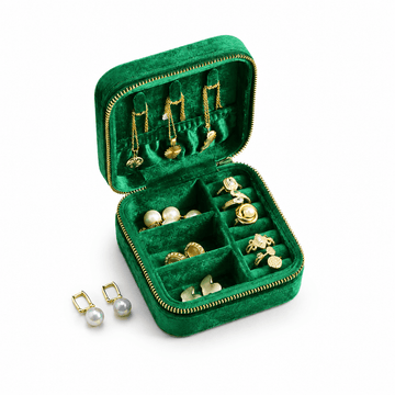 Jade Green Travel Jewelry Case