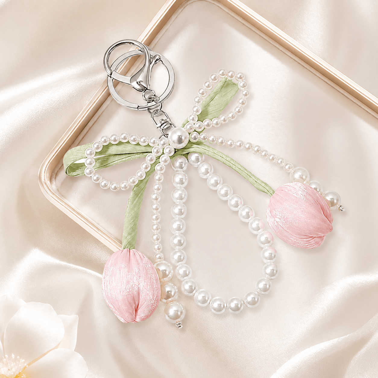 Pearl Magnolia Bag Charm