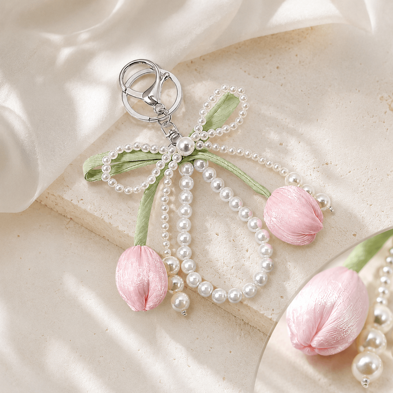 Pearl Magnolia Bag Charm