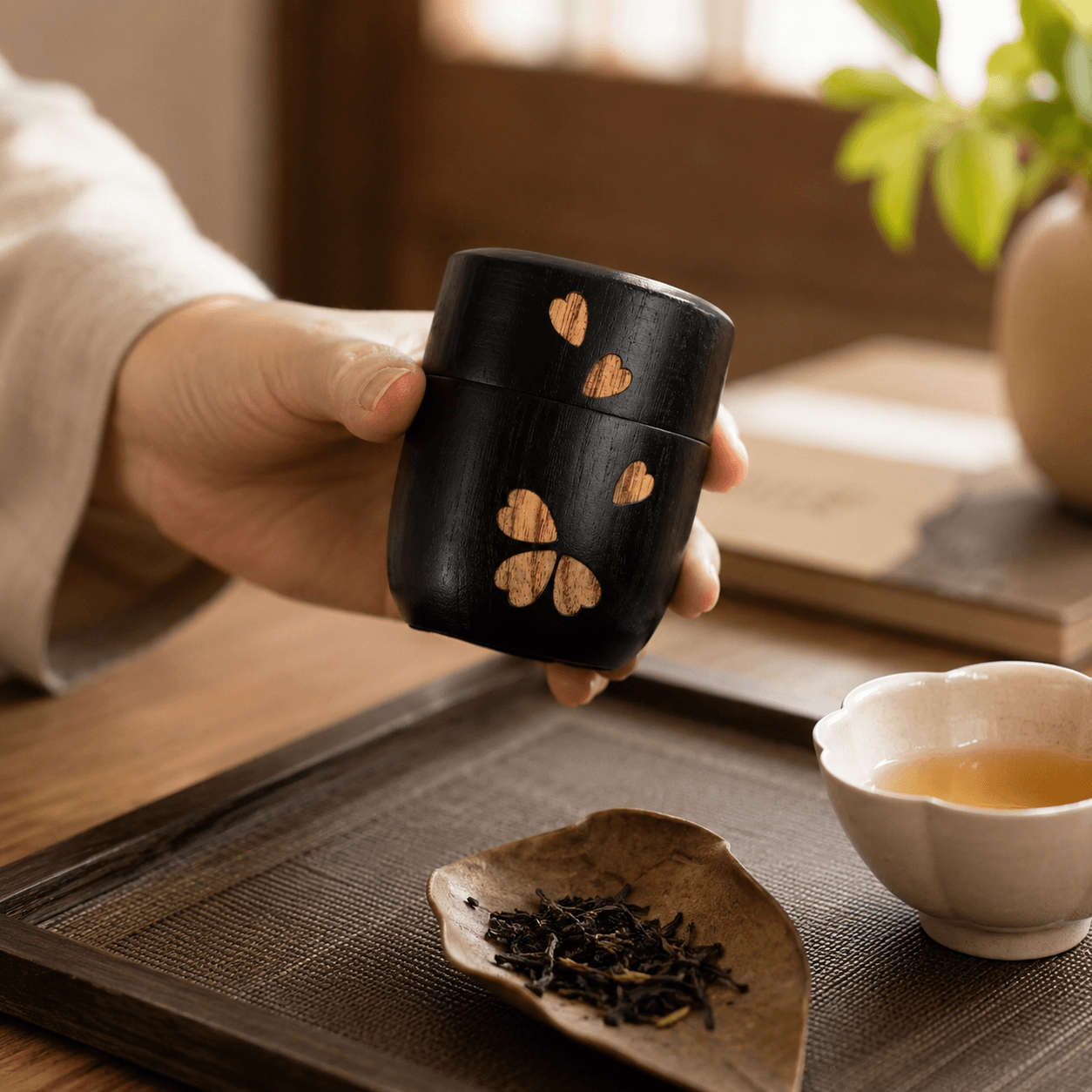 Lacquered Travel Tea Caddy