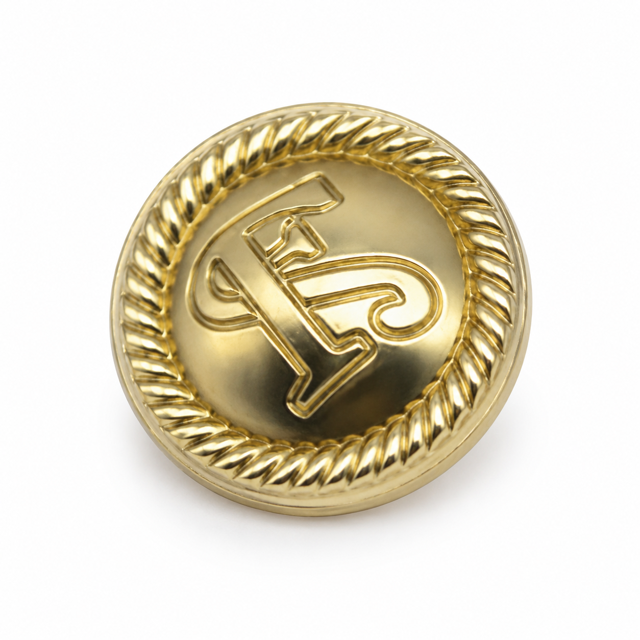 Round metal button