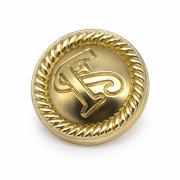 Round metal button