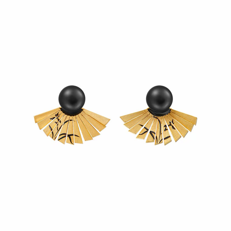 Jade Fan Stud Earrings
